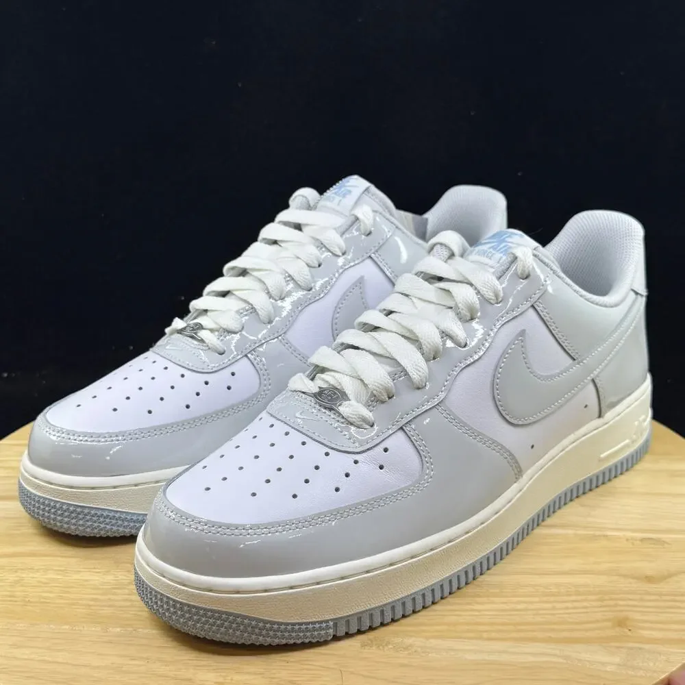 Nike Air Force 1 '07 Size 10 White Photon Dust Sail Patent Leather IH4461 100 - Picture 2 of 9